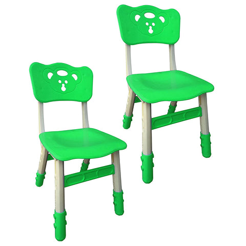 Sunbaby Kids Chair (Height Adjustable/Flexible) Strong Frame, Study Chairs, Portable, Kids Furniture Broad Wide Seating, Correct Posture Supports Back Ergonomic Design - GREEN