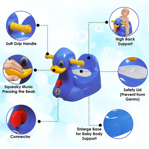 Sunbaby Squeaky Duck Potty Trainer (BLUE)