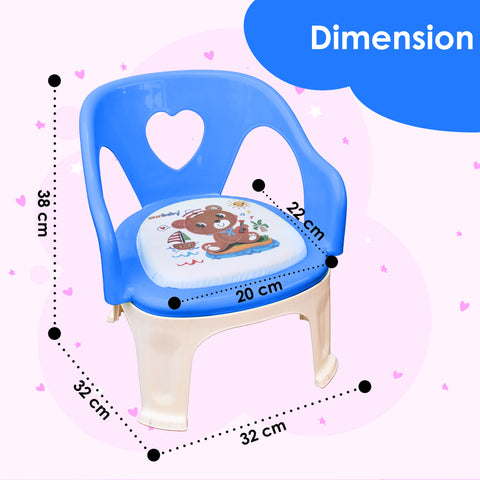 SUNBABY Sweetheart ChuChu Whistling Baby Chair, w/armrest, Soft Cushion Seating, Portable, Best for Homes & Play Schools, to sit for Activities (Blue)