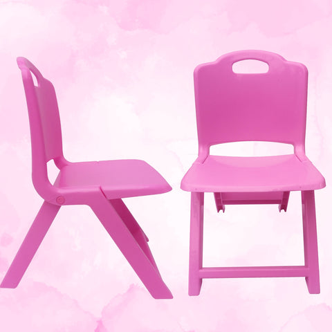 Sunbaby Foldable Baby Chair,Strong and Durable Plastic Chair for Kids/Plastic School Study Chair/Feeding Chair for Kids,Portable High Chair Weight Capacity 40 Kg - Pink
