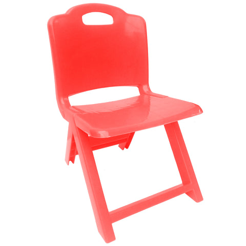 Sunbaby Foldable Baby Chair,Strong and Durable Plastic Chair for Kids/Plastic School Study Chair/Feeding Chair for Kids,Portable High Chair Weight Capacity 40 Kg - Red