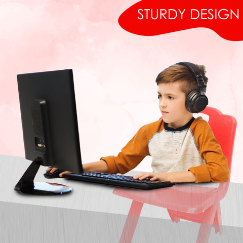 Sunbaby Foldable Baby Chair,Strong and Durable Plastic Chair for Kids/Plastic School Study Chair/Feeding Chair for Kids,Portable High Chair Weight Capacity 40 Kg - Red