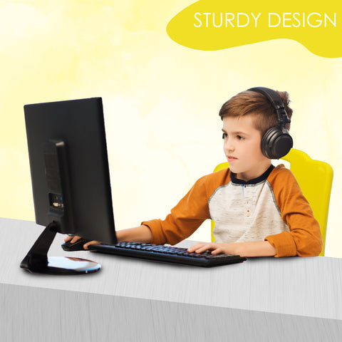 Sunbaby Foldable Baby Chair,Strong and Durable Plastic Chair for Kids/Plastic School Study Chair/Feeding Chair for Kids,Portable High Chair Weight Capacity 40 Kg - YELLOW