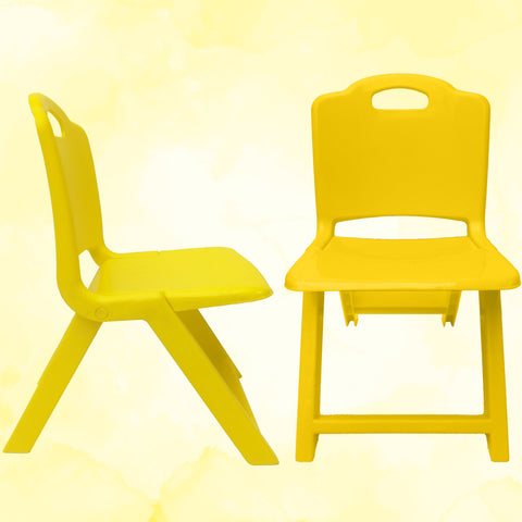 Sunbaby Foldable Baby Chair,Strong and Durable Plastic Chair for Kids/Plastic School Study Chair/Feeding Chair for Kids,Portable High Chair Weight Capacity 40 Kg - YELLOW