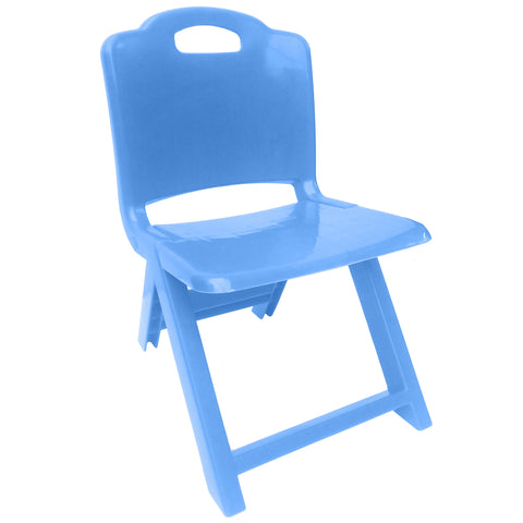 Sunbaby Foldable Baby Chair,Strong and Durable Plastic Chair for Kids/Plastic School Study Chair/Feeding Chair for Kids,Portable High Chair Weight Capacity 40 Kg - Blue