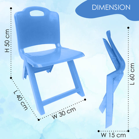 Sunbaby Foldable Baby Chair,Strong and Durable Plastic Chair for Kids/Plastic School Study Chair/Feeding Chair for Kids,Portable High Chair Weight Capacity 40 Kg - Blue