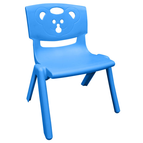 Sunbaby Magic Bear Face Chair Strong & Durable Plastic Best for School Study, Portable Activity Chair for Children, Kids - BLUE