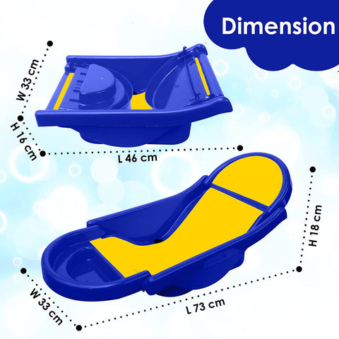 SUNBABY "Pure Love Foldable Baby Bather" Inclined Anti-Slip Foam for Body & Head Support, Plastic Bath Baby Shower, Plug for Water Drainage, Easy Dry, Foldable, Age 0-6 Month (Blue-Yellow)