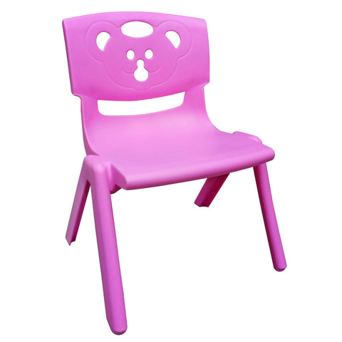 Sunbaby Magic Bear Face Chair Strong & Durable Plastic Best for School Study, Portable Activity Chair for Children, Kids - PINK