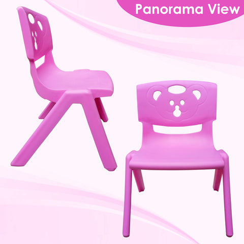 Sunbaby Magic Bear Face Chair Strong & Durable Plastic Best for School Study, Portable Activity Chair for Children, Kids - PINK