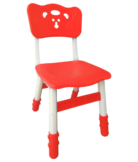 Sunbaby Kids Chair (Height Adjustable/Flexible) Strong Frame, Study Chairs, Portable, Kids Furniture Broad Wide Seating, Correct Posture Supports Back Ergonomic Design - Red