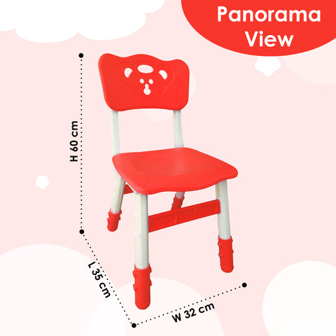 Sunbaby Kids Chair (Height Adjustable/Flexible) Strong Frame, Study Chairs, Portable, Kids Furniture Broad Wide Seating, Correct Posture Supports Back Ergonomic Design - Red