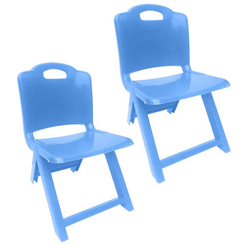 Sunbaby Foldable Baby Chair ,Strong and Durable Plastic Chair for Kids/Plastic School Study Chair/Feeding Chair for Kids, Portable High Chair Weight Capacity 40 Kg - BLUE