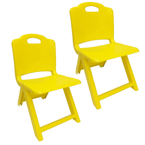 Sunbaby Foldable Baby Chair ,Strong and Durable Plastic Chair for Kids/Plastic School Study Chair/Feeding Chair for Kids, Portable High Chair Weight Capacity 40 Kg - Yellow