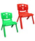 Sunbaby Magic Bear Face Chair Strong & Durable Plastic Best for School Study, Portable Activity Chair for Children,Kids,Baby (Weight Handles Upto 100 Kg Each)-Set of 2 - GREEN RED
