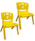 Sunbaby Magic Bear Face Chair Strong & Durable Plastic Best for School Study, Portable Activity Chair for Children, Kids, Baby (Weight Handles Upto 100 Kg Each)-Set of 2 Yellow