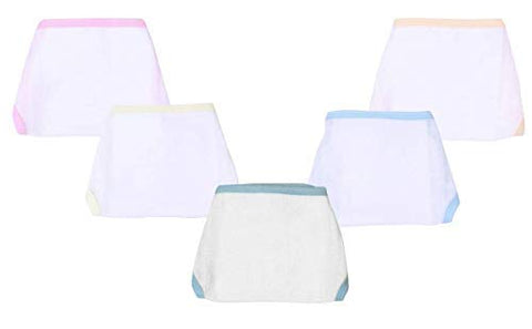 Sunbaby Premium Cotton Softcare Hosiery Cloth Reusable Wide Padded Baby Nappy/Langot Colored Strings Age -0 to 3 Months(Pack of 5)