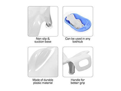 Sunbaby Antislip Infant Kids Bathtub bathing For New Born babies 0 months to 2 year with soap shampoo holder,Drain Plug (RED)