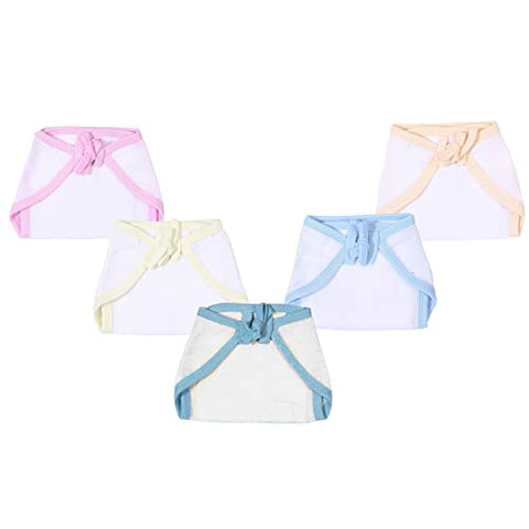 Sunbaby Cotton Baby Nappy Softcare Hosiery Cloth Reusable Wide Padded Nappy/Langot For New Born Baby (WHITE-PACK OF 10-SMALL)