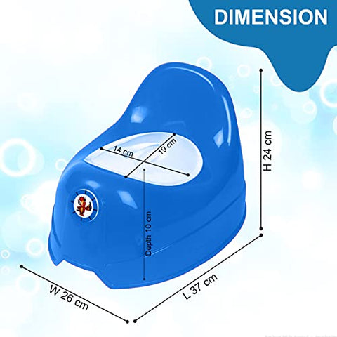Sunbaby Potty Toilet Trainer Seat/Chair with Lid and High Back Support for Toddler Boys Girls Age 7 Months to 3 Years (BLUE-WHITE)