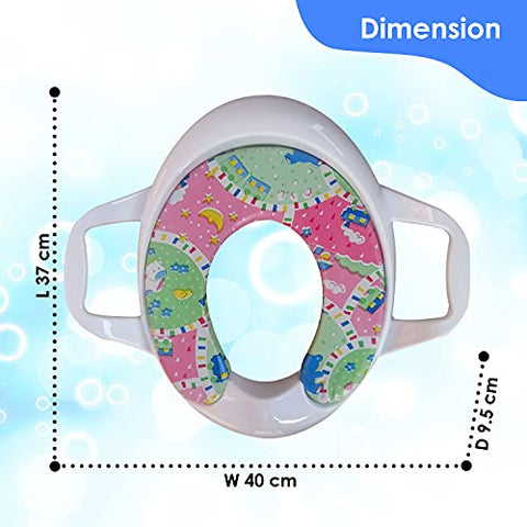 Sunbaby Soft Cushion Baby Potty Seat with Handle Support (WHITE-RED)