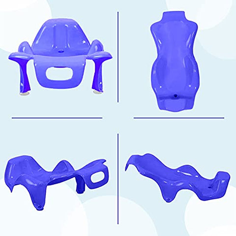 Sunbaby Anti Slip Big Plastic Bath Chair Seat Sling With Non Slip Strong Suction For Bathing With Water,baby Shower ,bubble Bath Infant Newborn, Few Months Old Toddlers (BLUE)