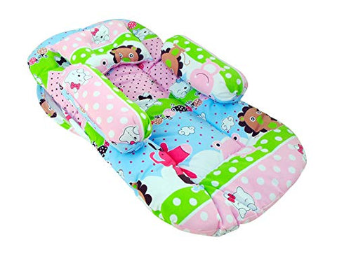 Sunbaby Baby Bedding with Mosquito Net Bed Toddler Mattress for New Born Baby (6 to 18 Months, Pink)