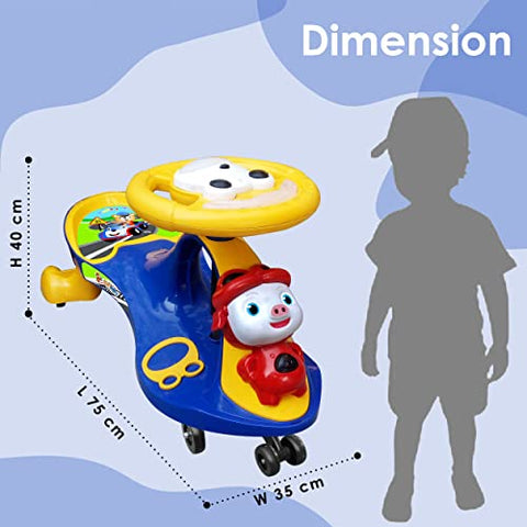 Completely Assembled SUNBABY Funtime Magic Car | Ride-on Baby Car| Kids Push Car | Swing Car | Safe Comfortable Seats & Durable| Ride on Toy Car for Kids| Twister Ride on|Magic Toy Car|Kids Ride On| Push Rider|Steering Music & Lights|For Kids age 2+
