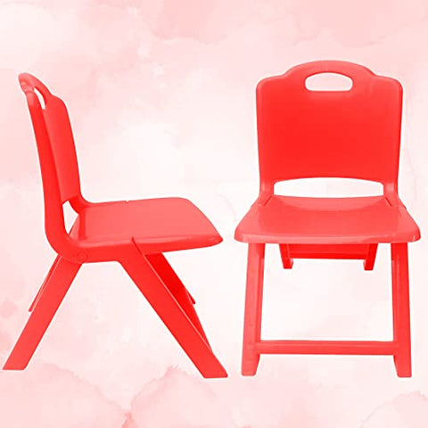 Sunbaby Foldable Baby Chair,Strong and Durable Plastic Chair for Kids/Plastic School Study Chair/Feeding Chair for Kids,Portable High Chair Weight Capacity 40 Kg (RED)