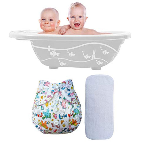 Sunbaby "TICKY BOTTOM" set of 4 Reusable Washable Waterproof Baby Cloth Diaper + Open Pocket Diaper, Adjustable 4 in 1 size for Growing Babies