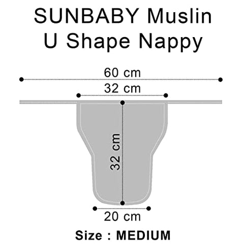 Sunbaby Cotton Baby Nappy Softcare Hosiery Cloth Reusable Wide Padded Nappy/Langot For New Born Baby (MULTICOLOR-PACK OF-05-MEDIUM)