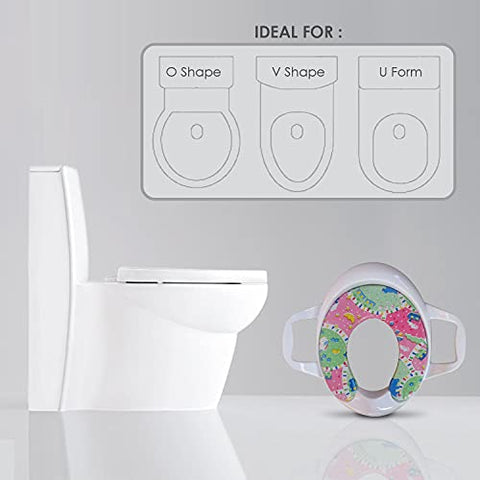 Sunbaby Soft Cushion Baby Potty Seat with Handle Support (WHITE-RED)