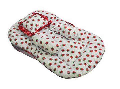 Sunbaby Baby Bedding with Mosquito Net Bed for New Born Baby-0 to12 Months (Red, with Bolster)