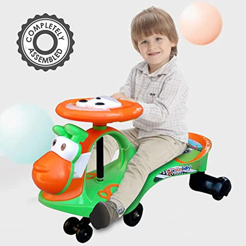 Completely Assembled SUNBABY Funtime Magic Car | Ride-on Baby Car| Kids Push Car | Swing Car | Safe Comfortable Seats & Durable| Ride on Toy Car for Kids| Twister Ride on|Magic Toy Car|Kids Ride On| Push Rider|Steering Music & Lights|For Kids age 2+