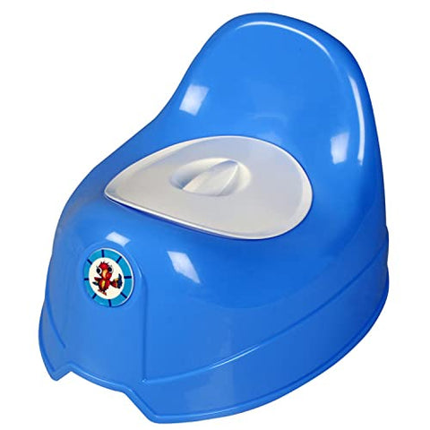 Sunbaby Potty Toilet Trainer Seat/Chair with Lid and High Back Support for Toddler Boys Girls Age 7 Months to 3 Years (BLUE-WHITE)