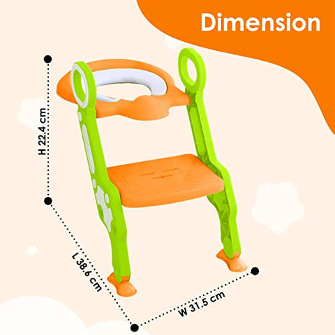 Sunbaby Potty Toilet Trainer Seat/Chair with Lid and High Back Support for Toddler Boys Girls Age 7 Months to 3 Years (BLUE-WHITE)