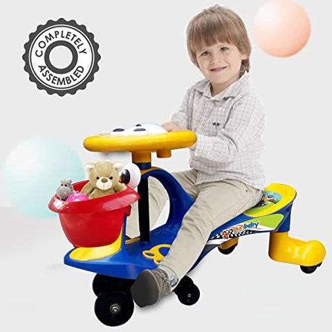 Completely Assembled SUNBABY Funtime Magic Car | Ride-on Baby Car| Kids Push Car | Swing Car | Safe Comfortable Seats & Durable| Ride on Toy Car for Kids| Twister Ride on|Magic Toy Car|Kids Ride On| Push Rider|Steering Music & Lights|For Kids age 2+