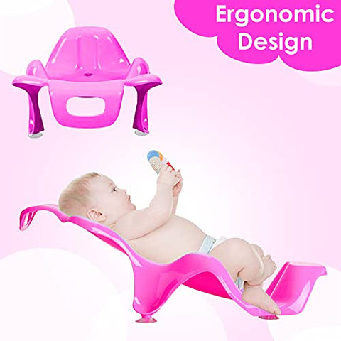 SUNBABY UNIT OF KRONA LIQUATEC LTD Bath Tub with Bath Sling (White with Pink)