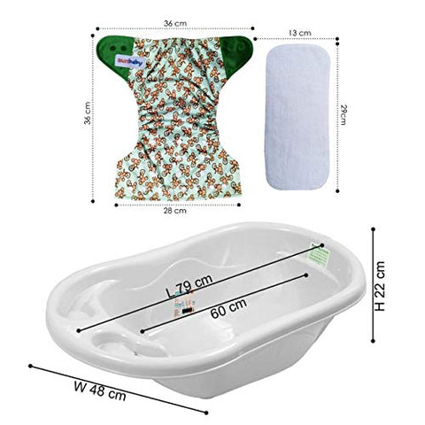 Sunbaby "TicklyBottom" Reusable Washable Waterproof Baby Cloth Diaper +1 Dryfeel highly absorbent Insert