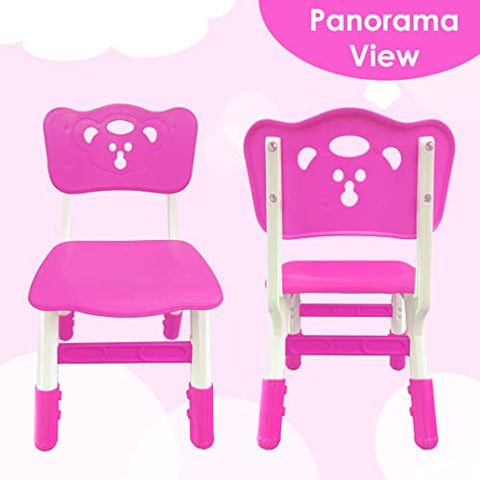 Sunbaby Kids Chair (Height Adjustable/Flexible) Strong Frame, Study Chairs, Portable, Kids Furniture Broad Wide Seating, Correct Posture Supports Back Ergonomic Design (Pink)