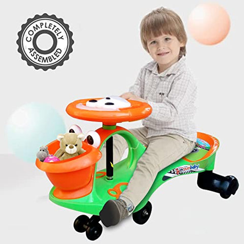 Completely Assembled SUNBABY Funtime Magic Car | Ride-on Baby Car| Kids Push Car | Swing Car | Safe Comfortable Seats & Durable| Ride on Toy Car for Kids| Twister Ride on|Magic Toy Car|Kids Ride On| Push Rider|Steering Music & Lights|For Kids age 2+