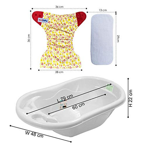 Sunbaby "TICKY BOTTOM" set of 4 Reusable Washable Waterproof Baby Cloth Diaper + Open Pocket Diaper, Adjustable 4 in 1 size for Growing Babies