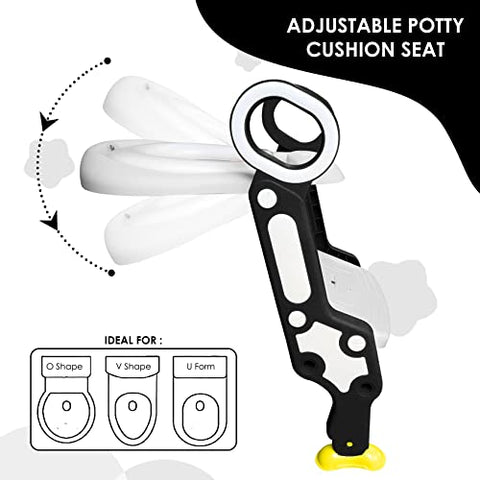 Sunbaby Foldable Potty-Trainer Seat for Toilet Potty Stand with Ladder Step Up Training Stool with Non-Slip Steps Ladder Adjustable Foldable for Boys Girls Toddlers Kid (Yellow)