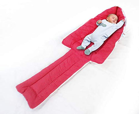 Sunbaby Reversible Travel Carry Wrap Sleeping Bag /Sack to Protect Your New Born Baby from Cold Winter Season,Keep Your Child Warm in The Crib or Bed Also Protects Infants Head (Red)