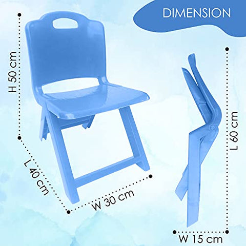 Sunbaby Foldable Baby Chair,Strong and Durable Plastic Chair for Kids/Plastic School Study Chair/Feeding Chair for Kids,Portable High Chair Weight Capacity 40 Kg (Blue)