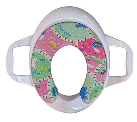 Sunbaby Soft Cushion Baby Potty Seat with Handle Support (WHITE-RED)