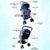 Sunbaby Stroller/Pram for New Born, Extra Wide/Thick Cushion seat, Reversible Handle, Mosquito net,Light Weight Foldable, Canopy Umbrella, Swivel Wheels w/Suspension (Multicolor) (NAVI Blue)