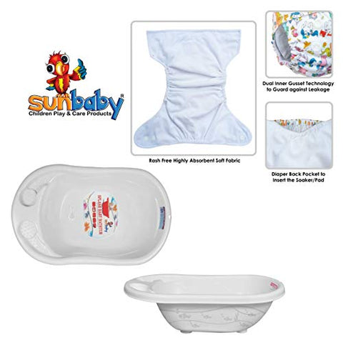 Sunbaby "TicklyBottom" Reusable Washable Waterproof Baby Cloth Diaper +1 Dryfeel highly absorbent Insert