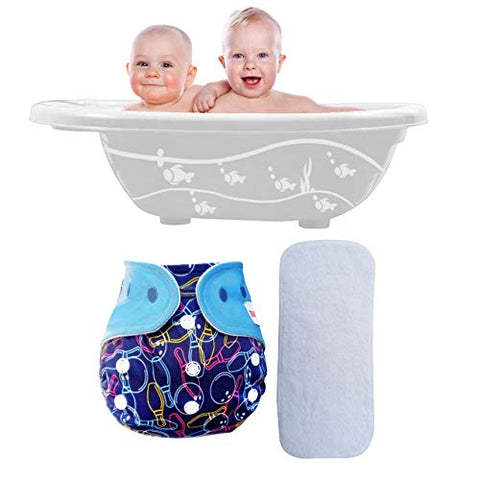 Sunbaby "TICKY BOTTOM" set of 4 Reusable Washable Waterproof Baby Cloth Diaper + Open Pocket Diaper, Adjustable 4 in 1 size for Growing Babies