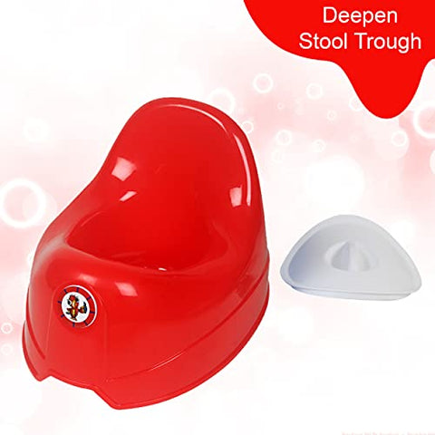 Sunbaby Potty Toilet Trainer Seat/Chair with Lid and High Back Support for Toddler Boys Girls Age 7 Months to 3 Years (RED-WHITE)